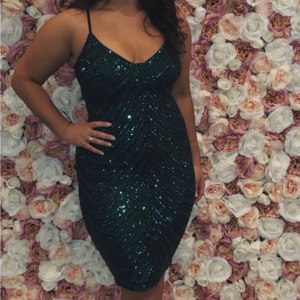 Sparkly emerald green dress